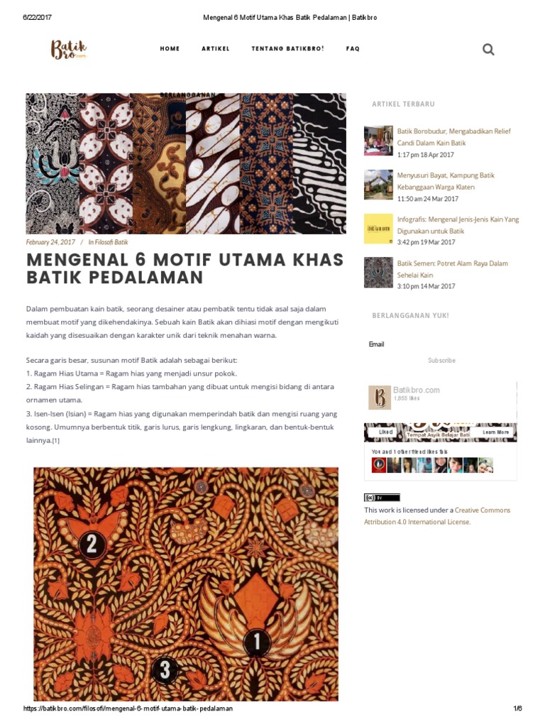 Mengenal 6 Motif Utama Khas Batik Pedalaman _ Batikbro