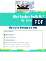 What Do Leaders Really Do