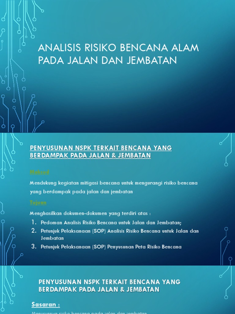 Analisis Risiko Bencana Alam Pada Jalan Dan Jembatan