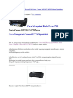 Cara Mengatasi Kode Error P10 Pada Canon MP287