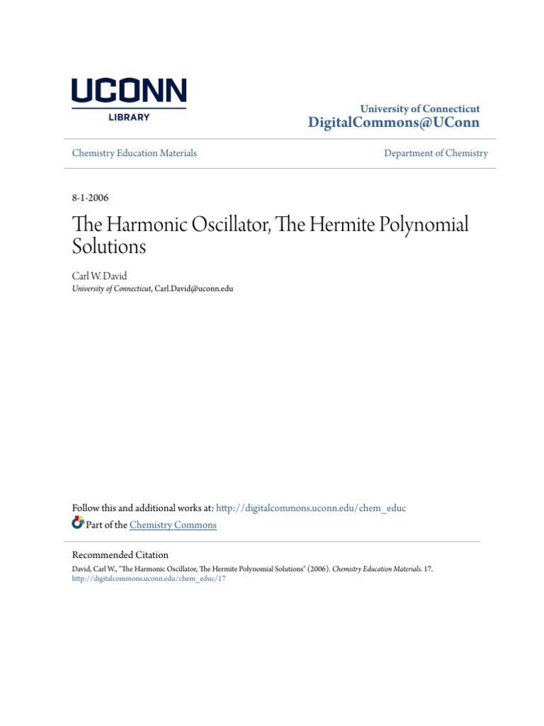 Quantum Harmonic Oscillator Solutions | PDF | Equations | Mathematical ...