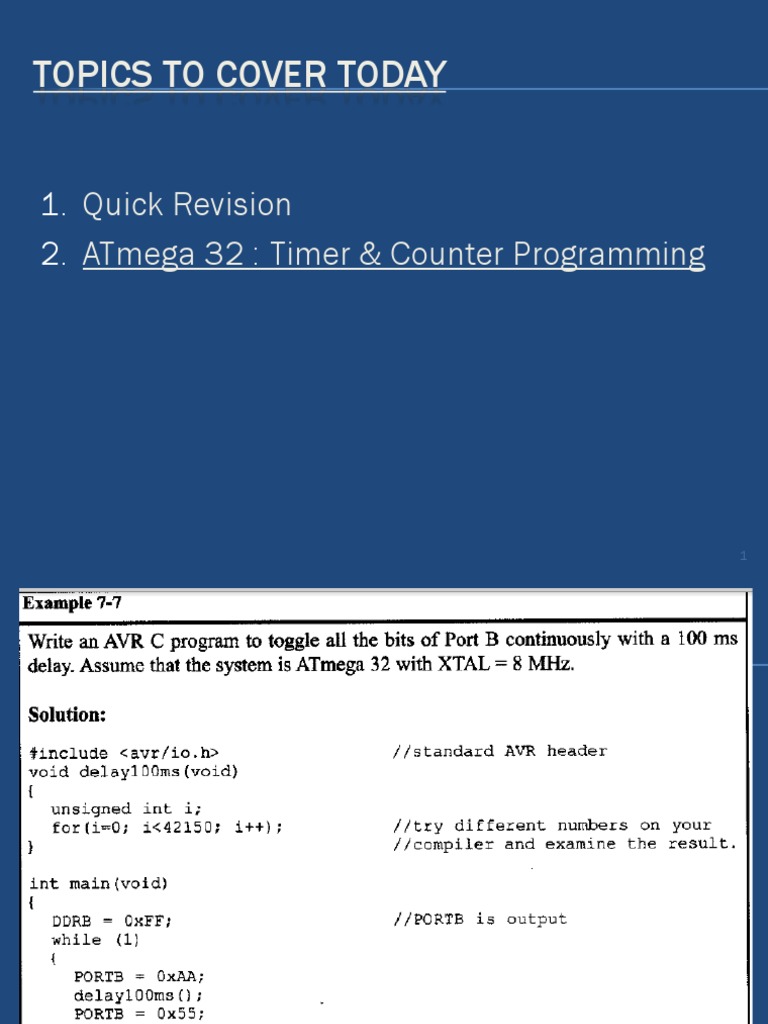 ATmega 32 Timer/Counter Programming Guide | PDF | Computers ...