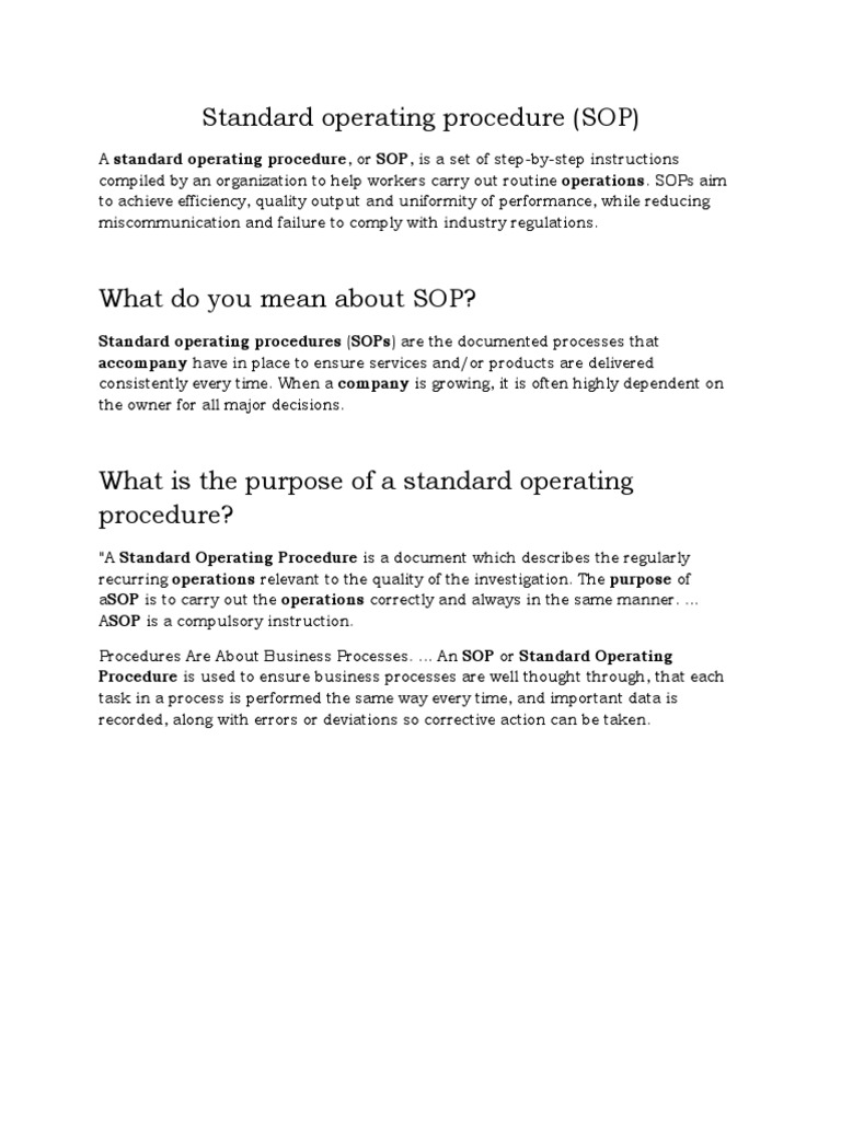 Standard Operating Procedure | PDF | Coaxial Cable | Electrical ...