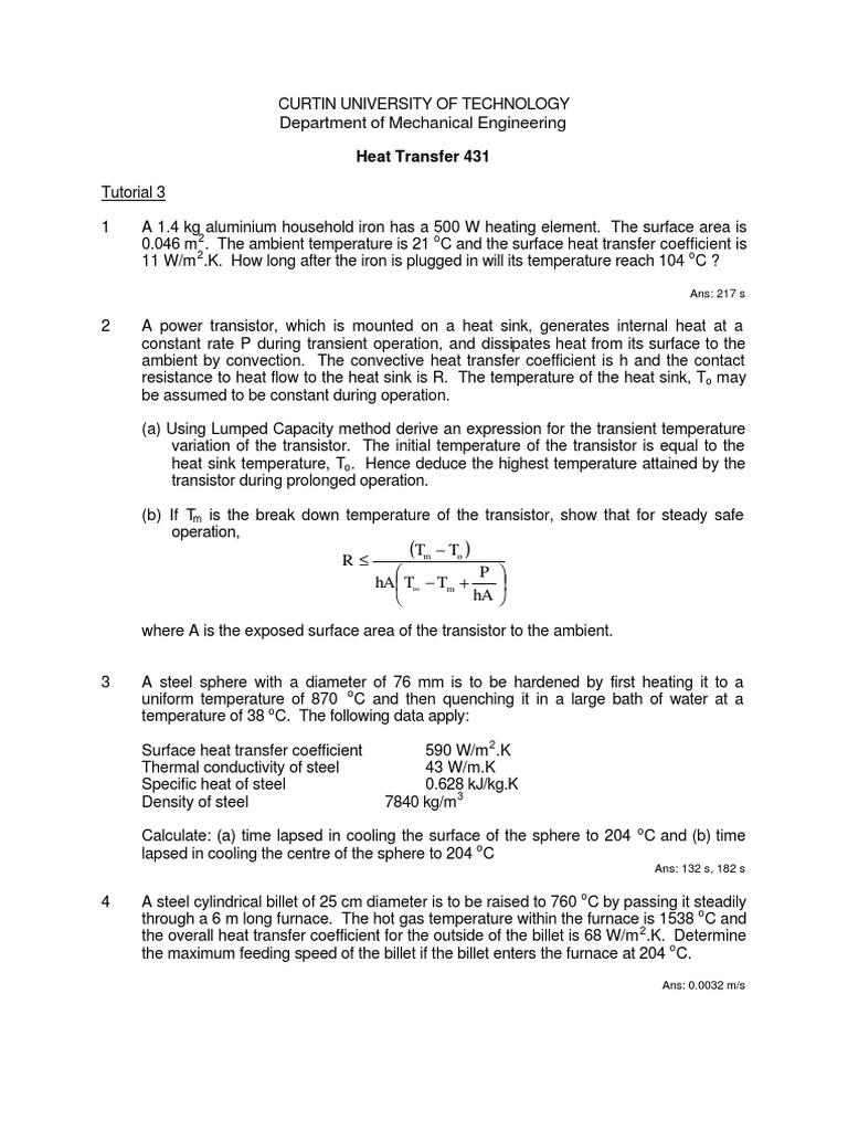 Heat Transfer Calculations and Analysis | PDF | Heat Transfer ...