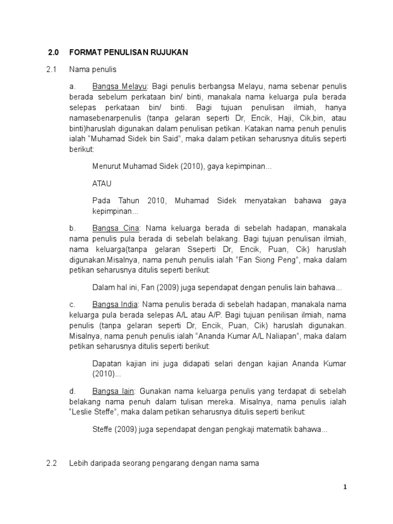 Panduan Penulisan RUJUKAN | PDF | Kajian Bahasa Asing