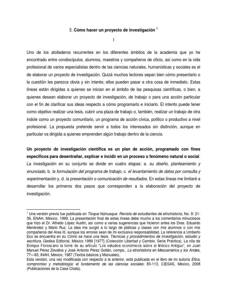 Guía para elaborar un proyecto de investigación | PDF | Método ...