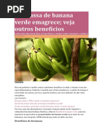 Biomassa de Banana Verde Emagrece