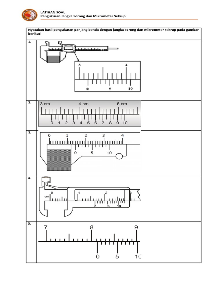 Soal Jangka Sorong Dan Mikrometer Sekrup Berbagi Informasi