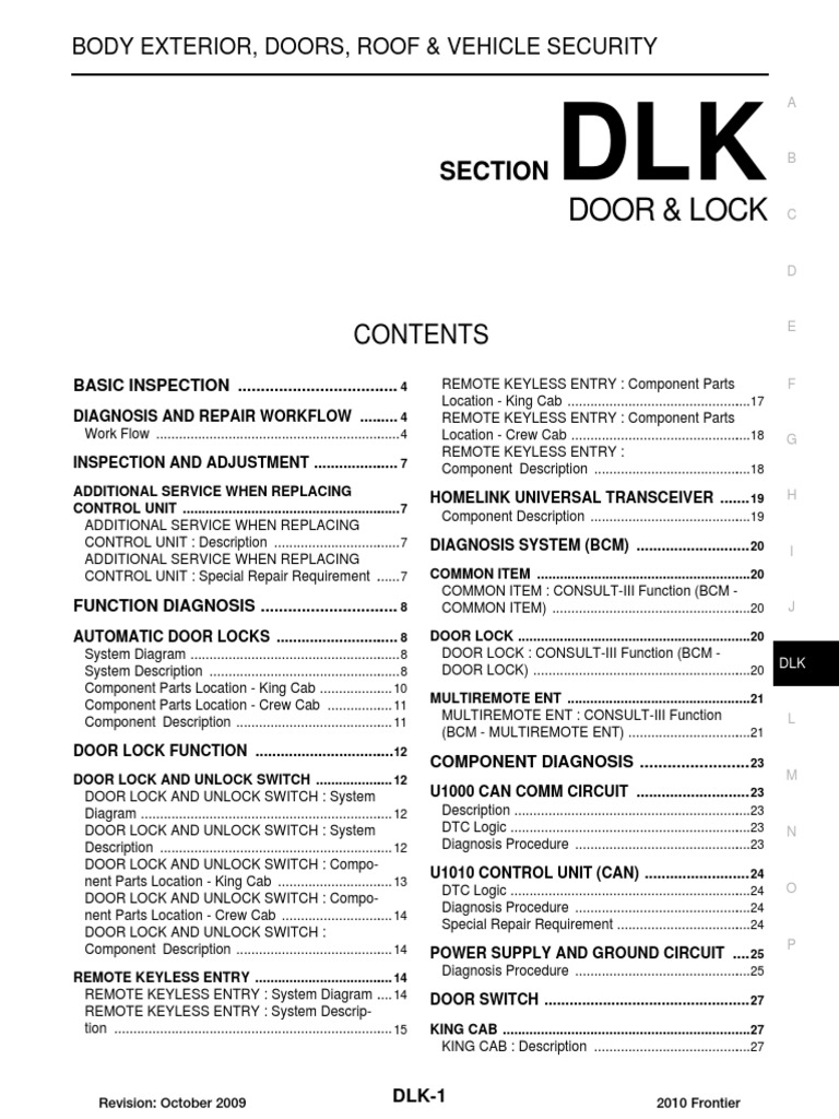 Door Lock &amp; Security System Guide | PDF | Wheeled Vehicles | Automobiles