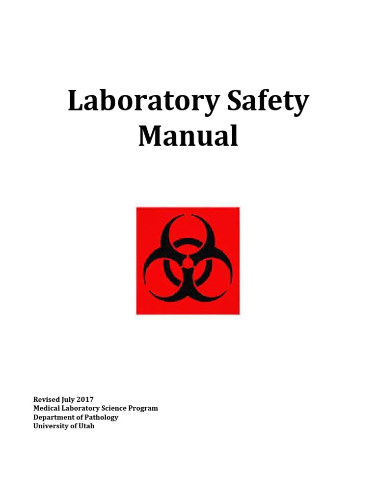 Laboratory Safety Manual PDF Transmission (Medicine) Infection