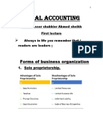 Financial Accounting: Forms of Business Organization