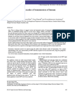 Possible Non-Sexual Modes of Transmission of Human Papilloma Virus