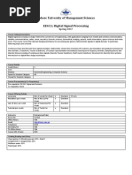 EE 411-Digital Signal Processing-Muhammad Tahir