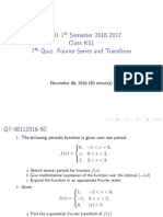 FI2101 1 Semester 2016-2017 Class K01 7 Quiz: Fourier Series and Transform