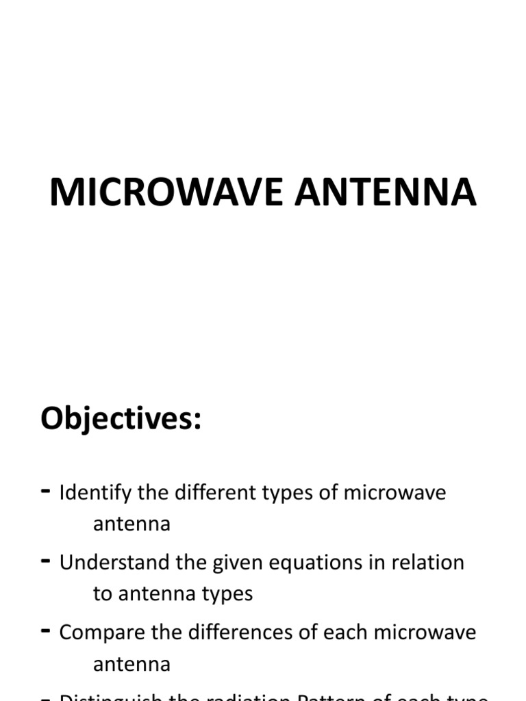 Microwave Antenna PDF Antenna (Radio) Waves