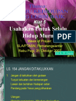 Pertemuan 6 - Usahakan Untuk Selalu Hidup Murni (Standard Hidup Kristiani - Bagian 1)