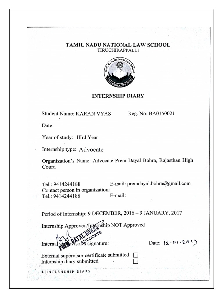 Intern Diary Law  PDF  Judge  Lawsuit