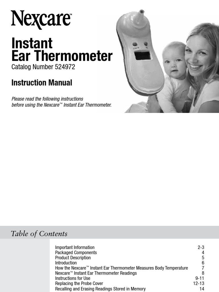 Instant Ear Thermometer: Instruction Manual | PDF | Temperature | Science