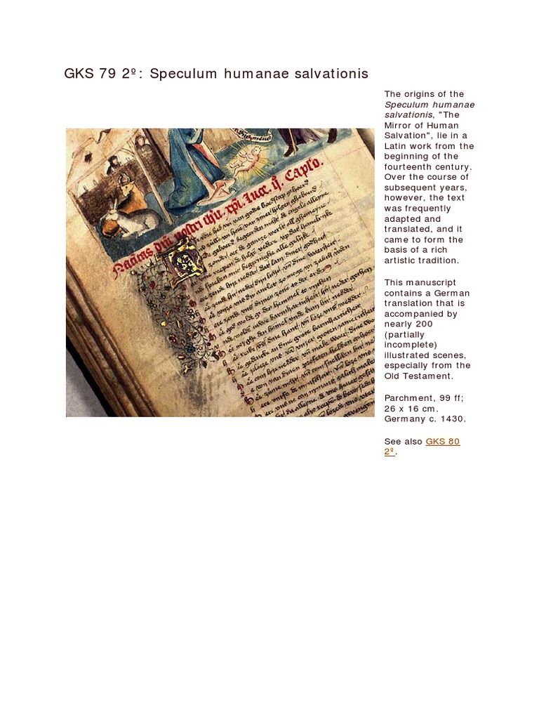 Speculum Humanae Salvationis PDF PDF Palaeography Writing