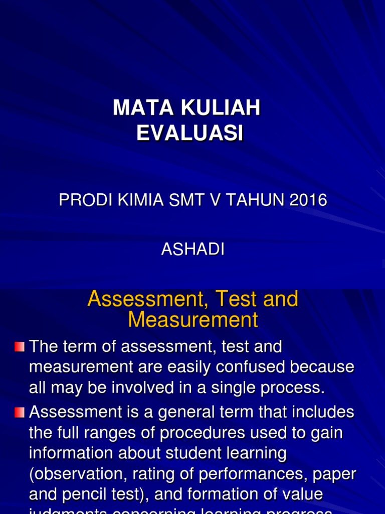 Kuliah Evaluasi 2016