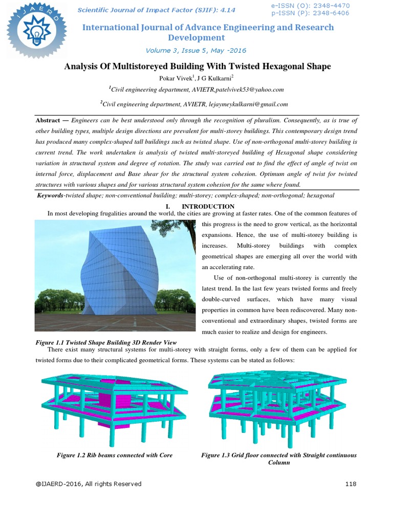 Twisted Hexagonal Multi-Storey Analysis | PDF | Bending | Shape