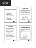 The Ideal Gas Law: Lecture 2: Atmospheric Thermodynamics