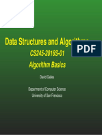 Data Structures and Algorithms: CS245-2016S-01 Algorithm Basics