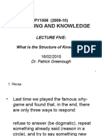 Reasoning and Knowledge: Lecture Five: What Is The Structure of Knowledge?