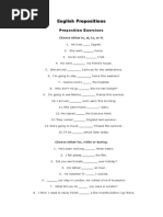 English Prepositions - Exercises