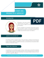 Especificaciones Del Producto o Servicio PDF