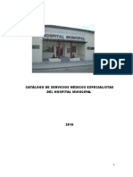 Catálogo de Servicios Médicos Especialistas Del Hospital Municipal