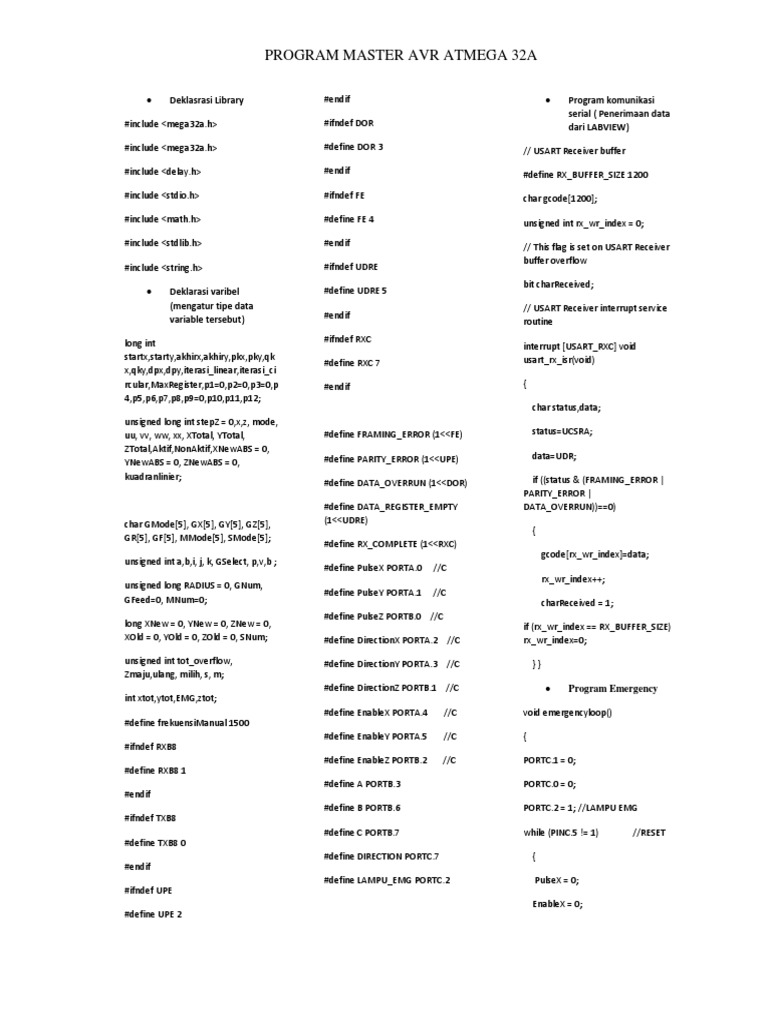 AVR ATmega 32A Master Program Guide | PDF | Computer Programming ...