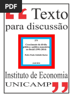 BASTOS, P. P. Z. - Crescimento Da Dívida Pública e Política Monetária No Brasil (1991-2014)