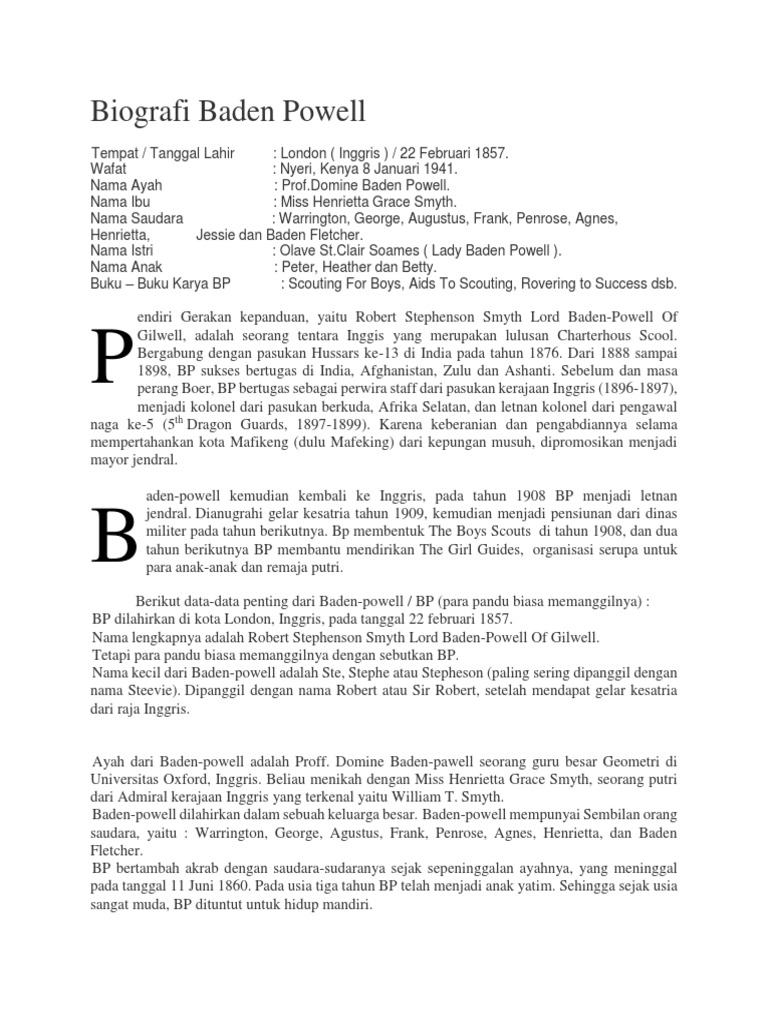 Biografi Baden Powell Pdf