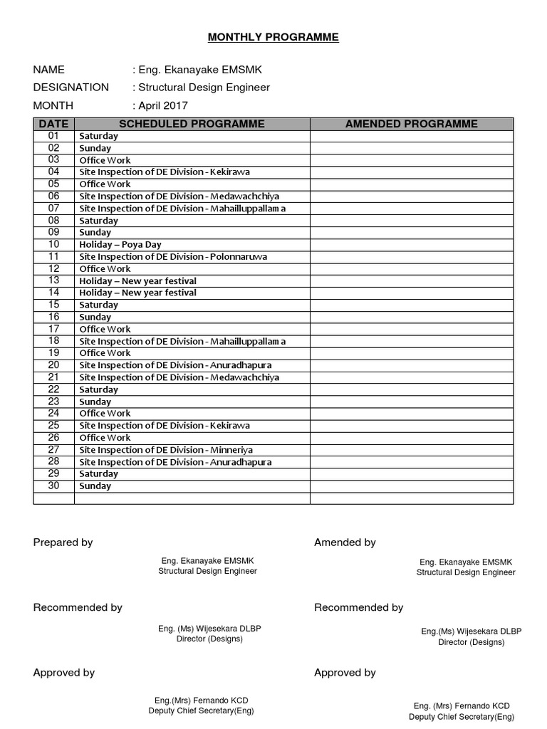 Monthly Program - April 2017 | PDF