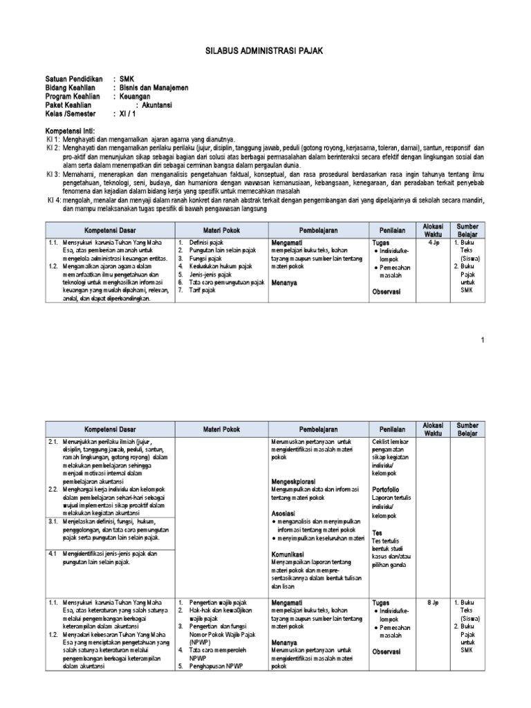 Materi Administrasi Pajak Smk Kelas Xi Pdf Bagikan Kelas