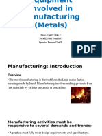 Methods, Processes & Equipment Involved in Manufacturing