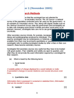 Sociology Paper 1 Nov 2005 With Answers