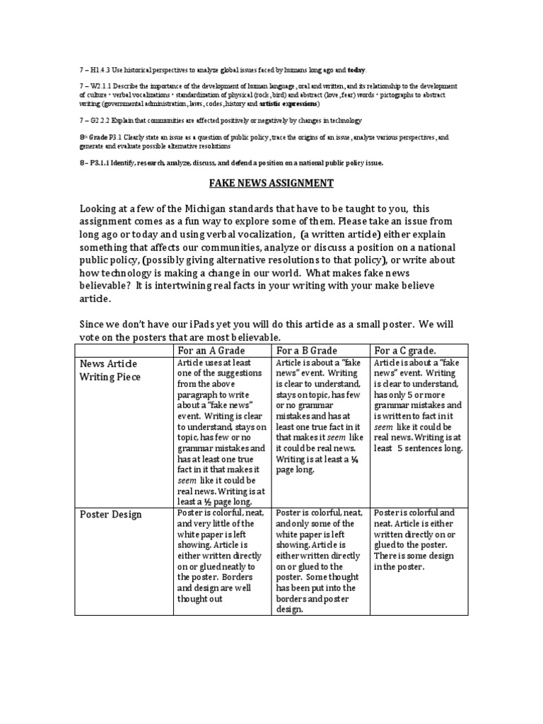 Fake homework assignments picture