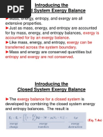 Closed System Exergy Balance