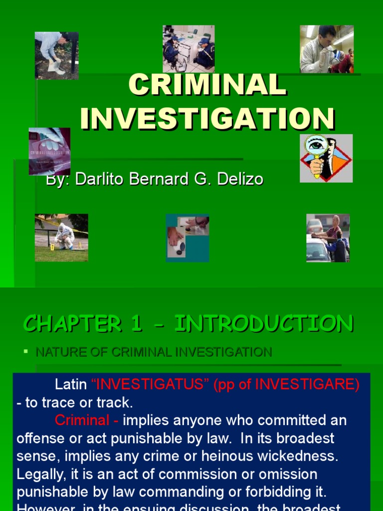 Criminal Investigation Review Pdf Crime Scene Confession Law