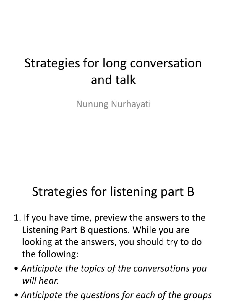 Effective Listening Strategies for Conversations | PDF | Conversation