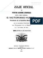 Informe de Victoriano Huerta Al Congreso