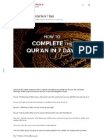 How To Complete The Qur'Ān in 7 Days - How To Memorize The Quran