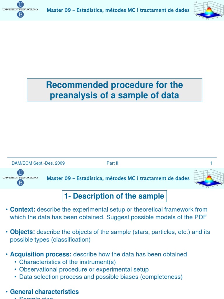 Data Preanalysis and Statistical Methods | PDF