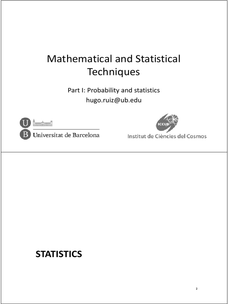 Advanced Statistical Methods | PDF | Estimator | Bias Of An Estimator
