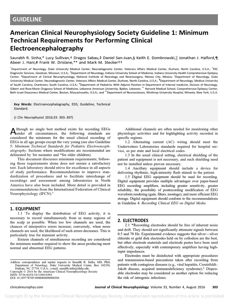 American Clinical Neurophysiology Society Guideline 1: Minimum ...