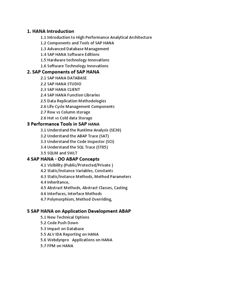 SAP HANA Architecture and Tools Guide | PDF | Computers
