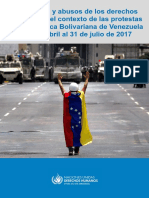 Alto comisionado de la ONU advierte torturas y desapariciones forzadas en Venezuela