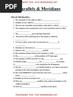 CBSE Class 5 Social Science - Parallels and Meridians (1)